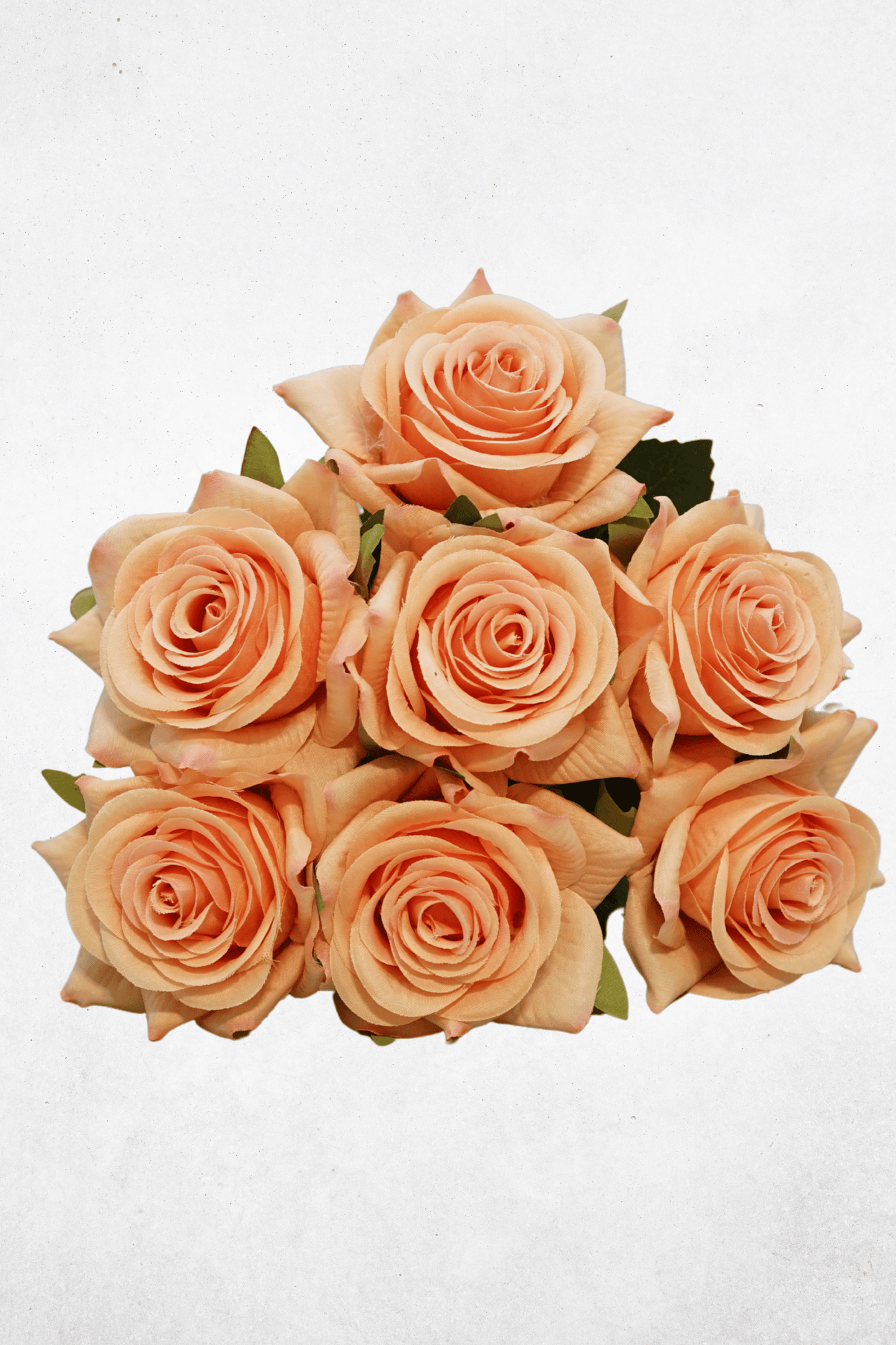 Kunstblume Rose - 35 cm - Cremeweiß/Aprikose - Kunstrose für Tischdeko & Hochzeitsgestecke