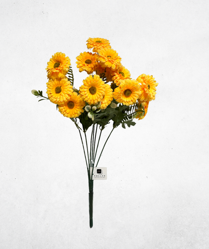 Kunstblume Gerbera 3-Köpfig Gelb 45cm