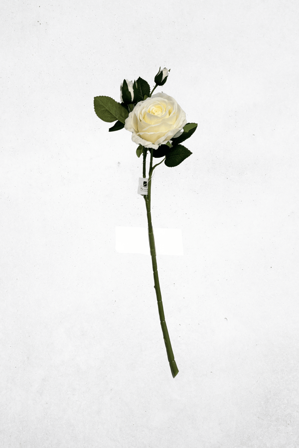 Kunstblume Rose Cremeweiß - 56 cm - Kunstrose für Tischdeko & Hochzeitsgestecke