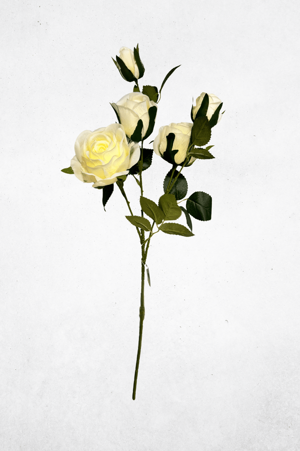 Kunstblume Rose Cremeweiß - 47 cm - Kunstrose für Tischdeko & Hochzeitsgestecke