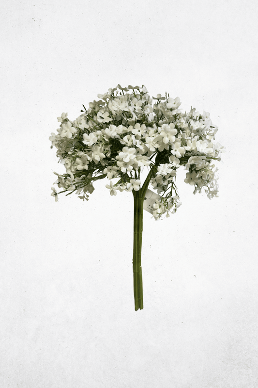 Kunstblume Schleierkraut Bund Weiß Dunkelgrün 34cm
