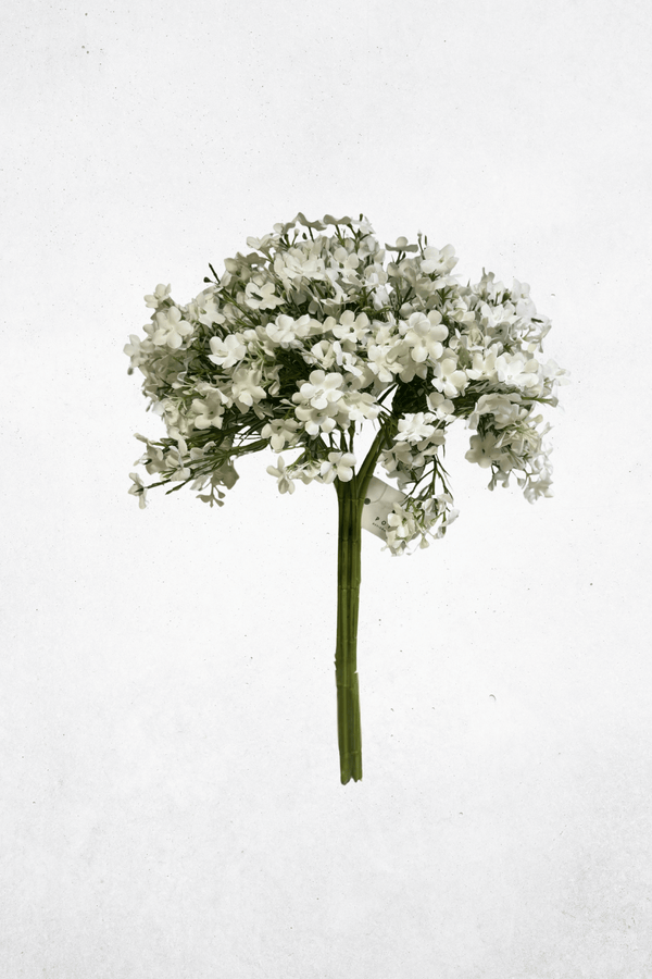 Kunstblume Schleierkraut Bund Weiß Dunkelgrün - 34cm - Perfekte Kunstblume für Sträuße & Dekoration