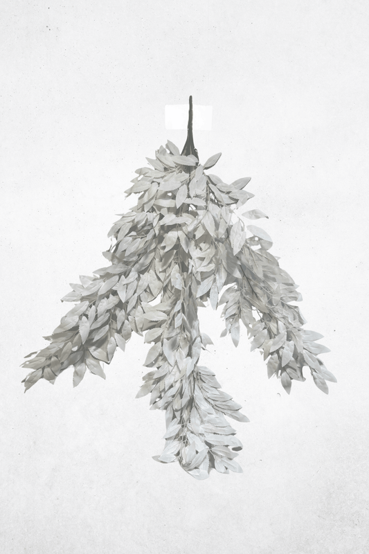 Kunstblume Weidenblätter Weiß 80cm