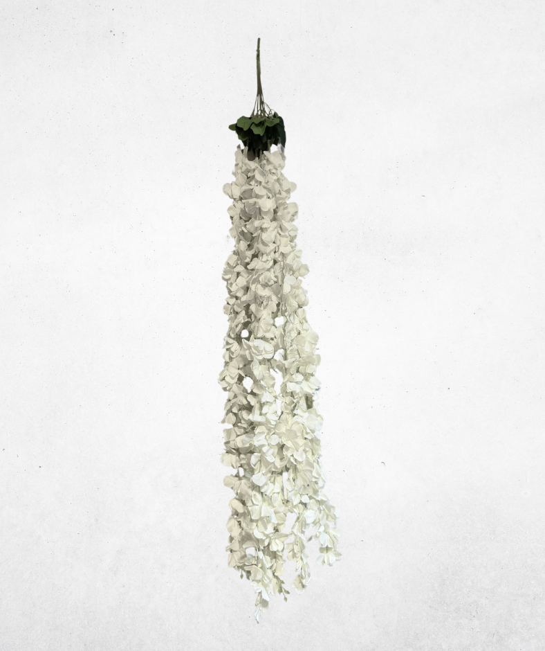Kunstblume Wisteria Weiß 110cm