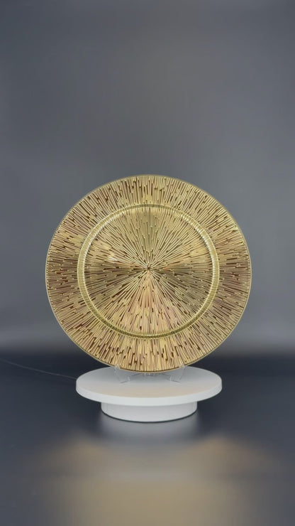 Platzteller Gold mit Muster 32cm - Edle Tischunterlage für Hochzeiten & Gastronomie