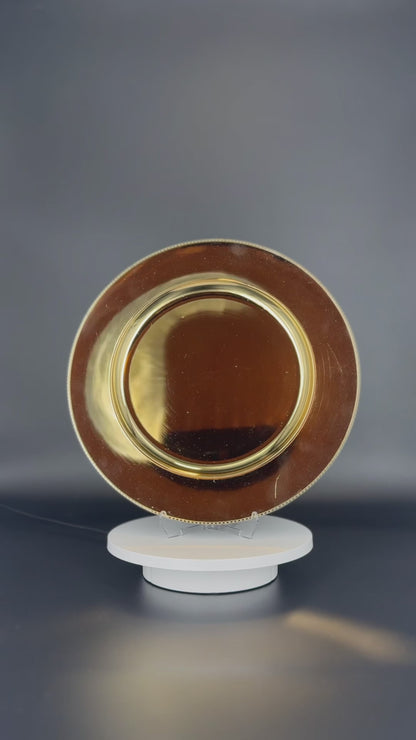 Platzteller Hochglanz Gold mit Musterrand 32cm - Edle Tischunterlage für Hochzeiten & Gastronomie