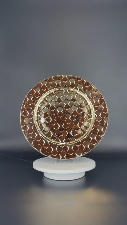 Platzteller Gold mit Muster 32cm - Edle Tischunterlage für Hochzeiten & Gastronomie