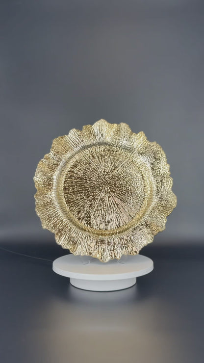 Platzteller Gold/Silber mit Muster 32cm - Edle Tischunterlage für Hochzeiten & Gastronomie