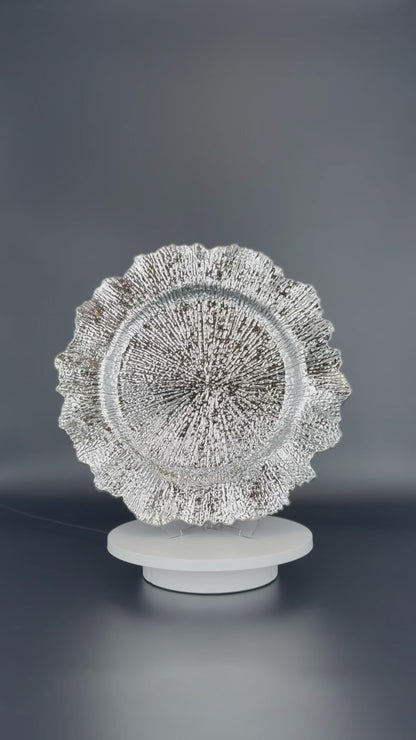 Platzteller Gold/Silber mit Muster 32cm - Edle Tischunterlage für Hochzeiten & Gastronomie