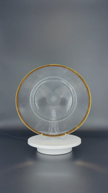 Transparente Platzteller mit Gold-, Silber & Schwarzrand Streifen 32cm - Edle Tischunterlage für Hochzeiten & Gastronomie