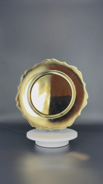 Platzteller Hochglanz Gold 32cm - Edle Tischunterlage für Hochzeiten & Gastronomie