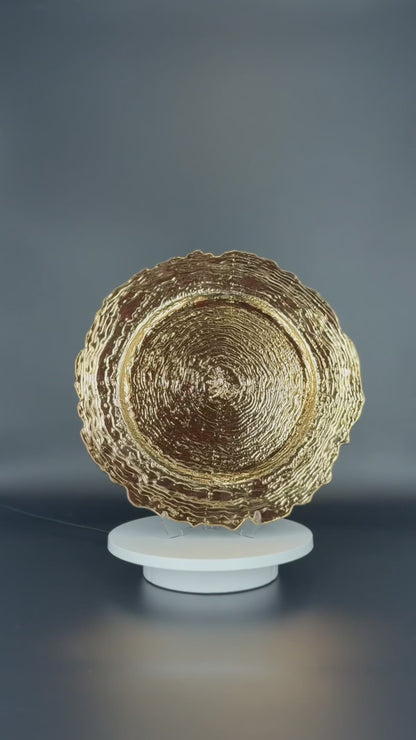 Platzteller Gold mit Muster 32cm - Edle Tischunterlage für Hochzeiten & Gastronomie