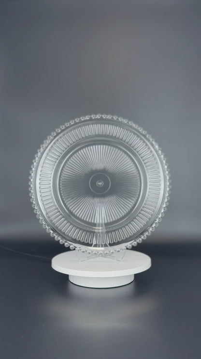 Transparente Platzteller mit Muster Perlenrand Gold/Silber/Transparent 32cm - Edle Tischunterlage für Hochzeiten & Gastronomie